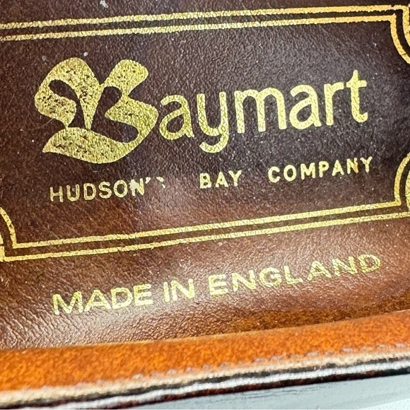 VINTAGE BAYMART DRESS SHOE LEATHER BROWN SHOE WOODEN BLOCK HEEL 70s  DEADSTOCK - Picture 9 of 14